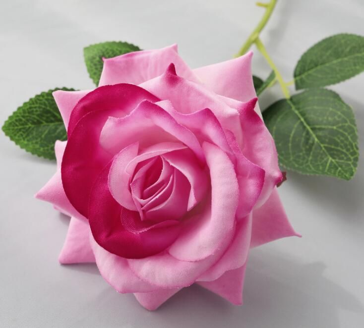 Newest Artificial Rose Cute Velvet Flower Bendable Stem Girls Valentine Gift 1PC Newest Artificial Rose Cute Velvet Flower Bendable Stem Girls Valentine Gift 1PC