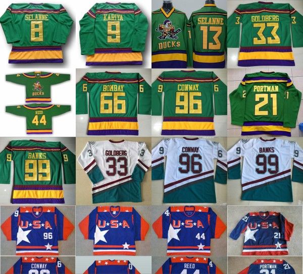 Mighty Ducks Portman 21 Goldberg 33 Bombay 66 Conway 96 Banks 99 Hockey  Jersey