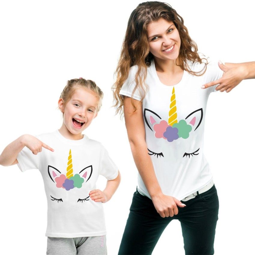 mom and daughter unicorn shirts