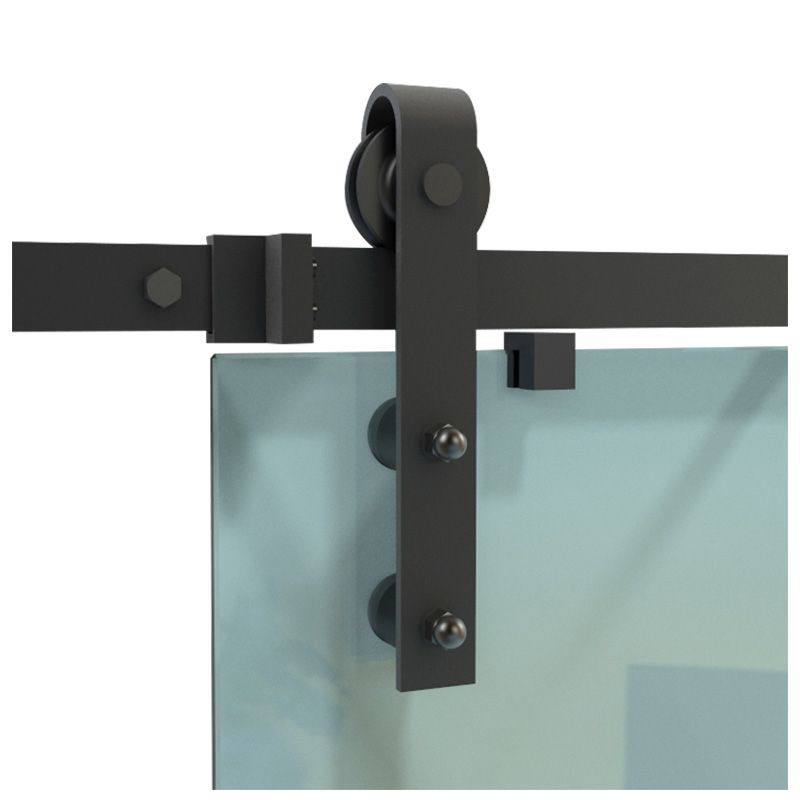 Diyhd 5ft 6ft 6 6ft Rustic Black Glass Sliding Barn Door Hardware