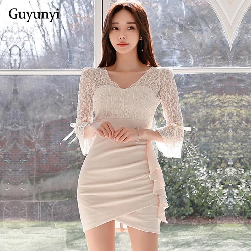Compra Vestidos Casuales Vestido Elegante De Fiesta 2021 Verano Moda  Linterna Linterna Manguito V Cintura Alta Cintura Apretada Cara Asimétrica  Volantes Mujeres Sexy Barato | Entrega Rápida Y Calidad | Es.Dhgate