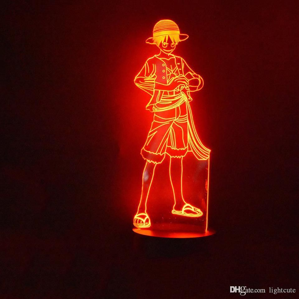 2020 3d Led Vision Changing Creative Anime Figure One Piece Luffy