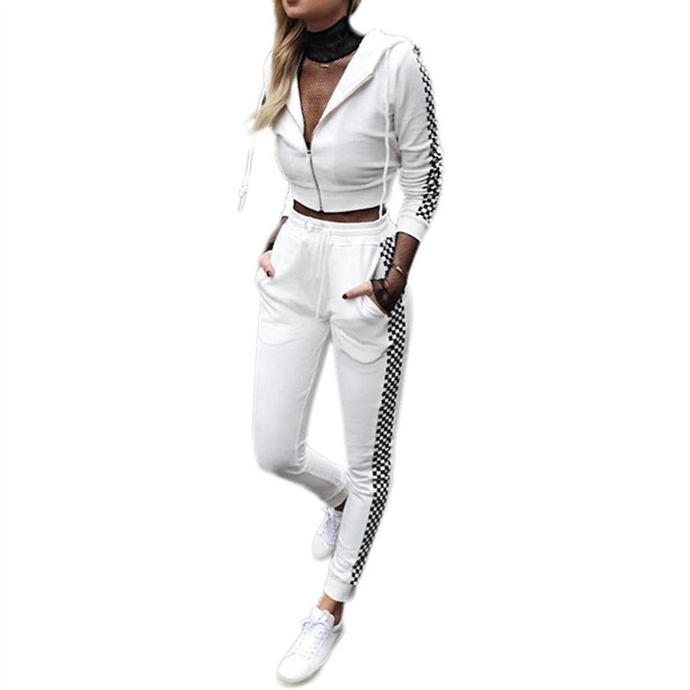 Acquistare Tuta Sportiva Bianca Donna Zipper Tuta Pantaloni Fitness Yoga  Set Allenamento Palestra Corsa Abbigliamento Sportivo Con Cappello Nero  Bianco Grid S3 # 74060 Economico | Consegna Veloce E Qualità | It.Dhgate