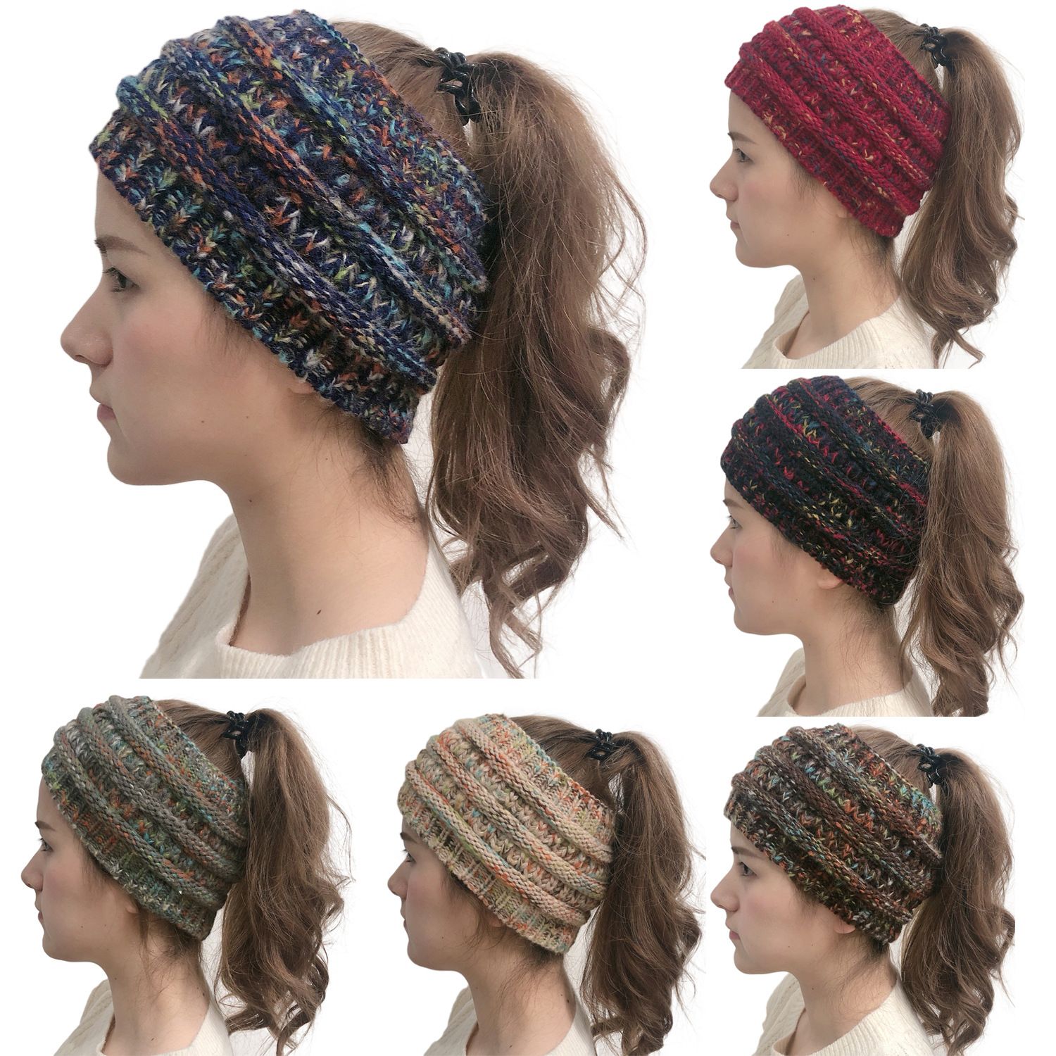 Confetti Winter Women Knitted Ponytail Beanie Hat Constraining
