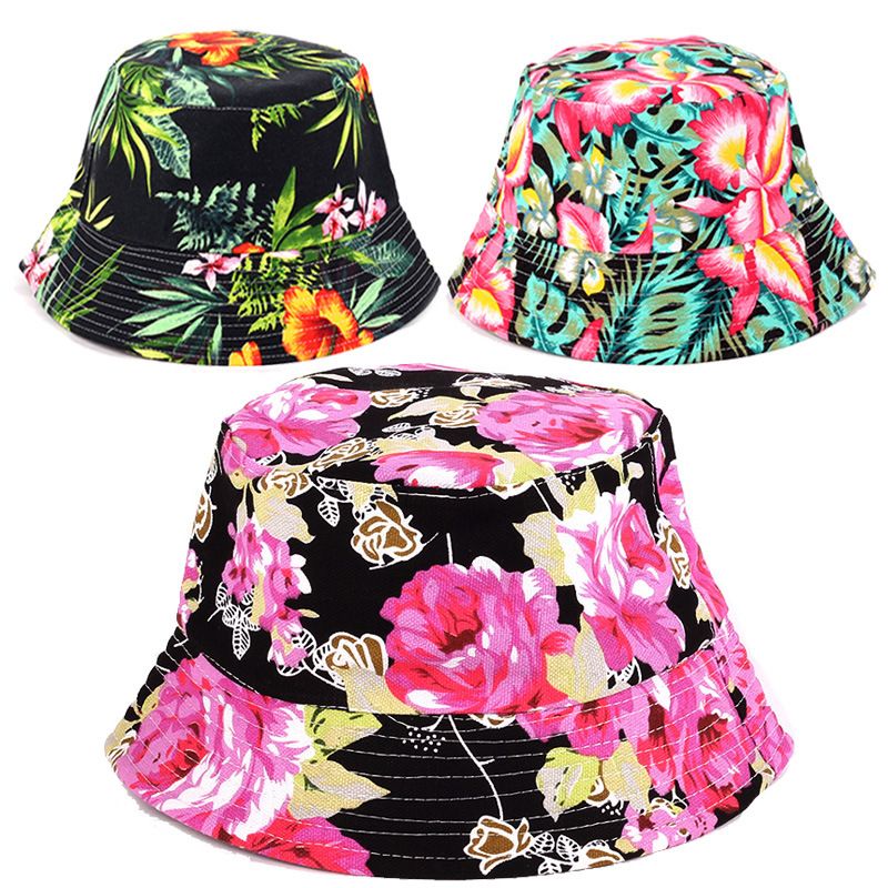 pink floral bucket hat