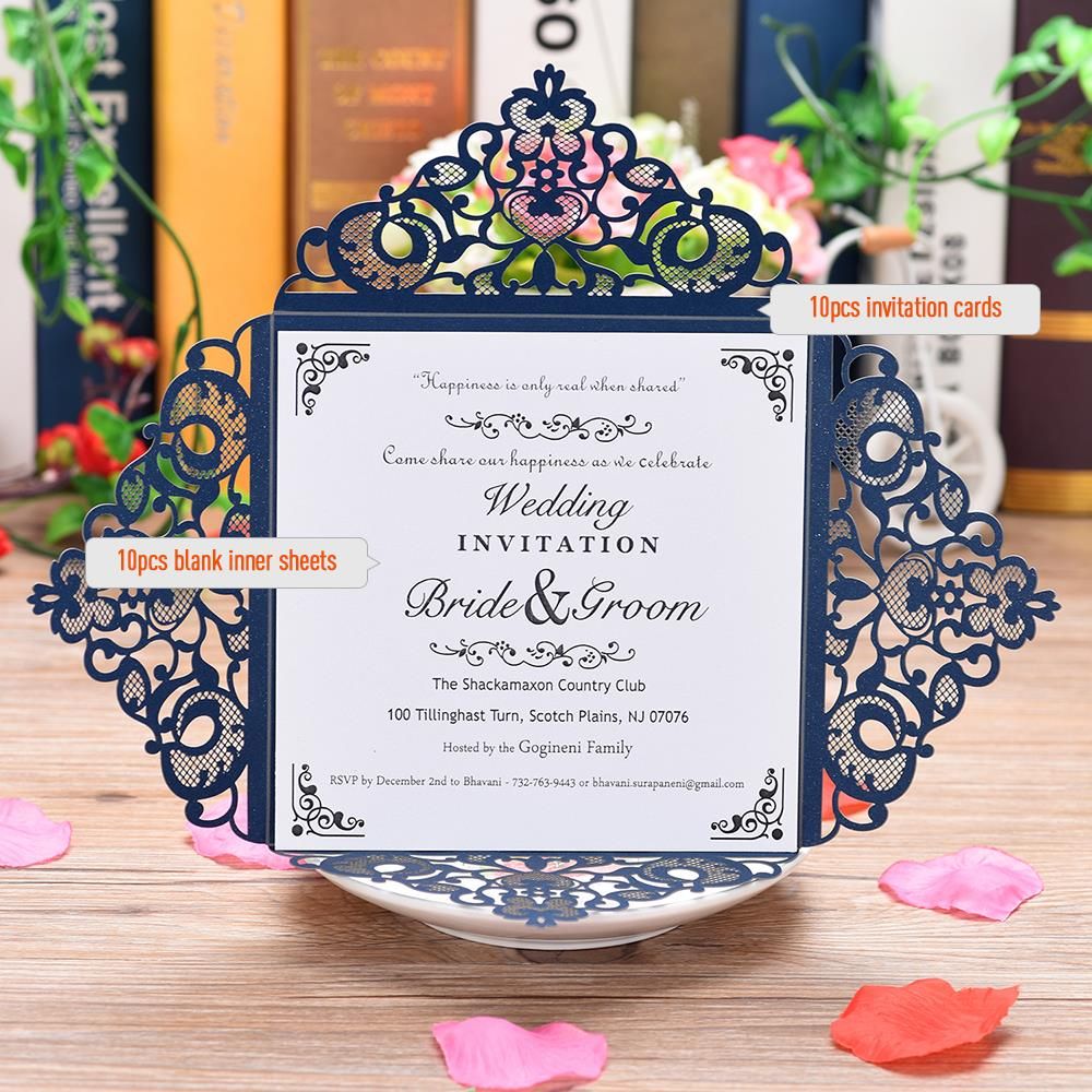 Pearl Paper Floral Invitation Cards Invitation Holders With Blank