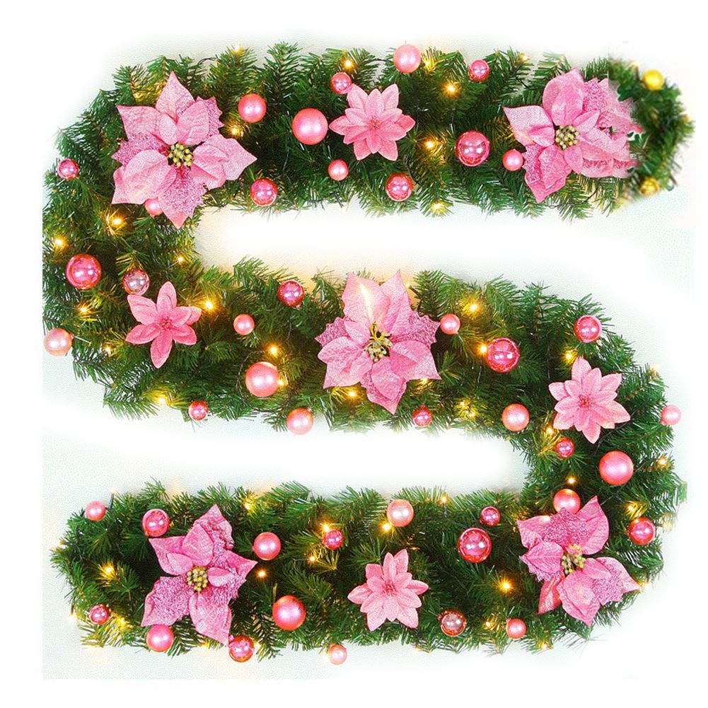 pink christmas garland