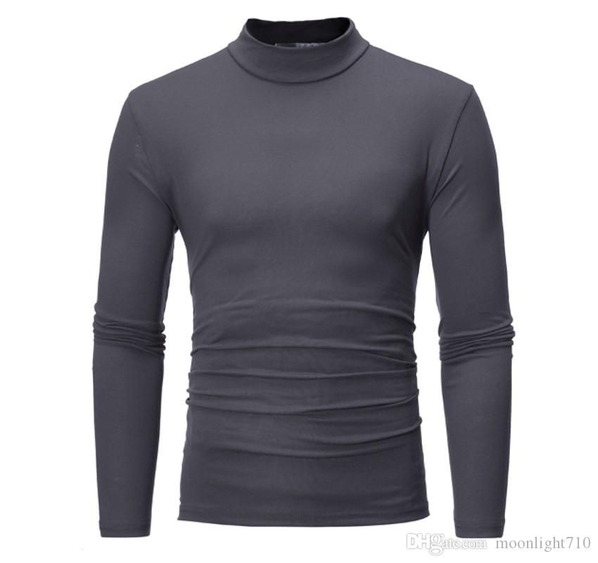 Pullovers Suéter de cuello alto térmico de punto delgado para hombre  rocic.com