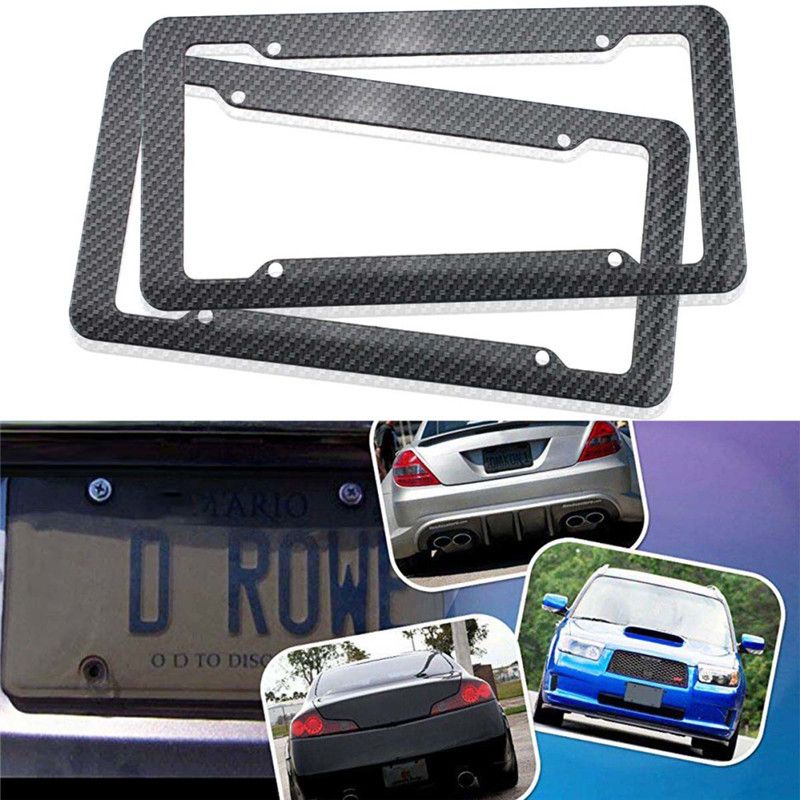 2020 Carbon Fiber Painted Twill Style License Plate Frame Car Licence