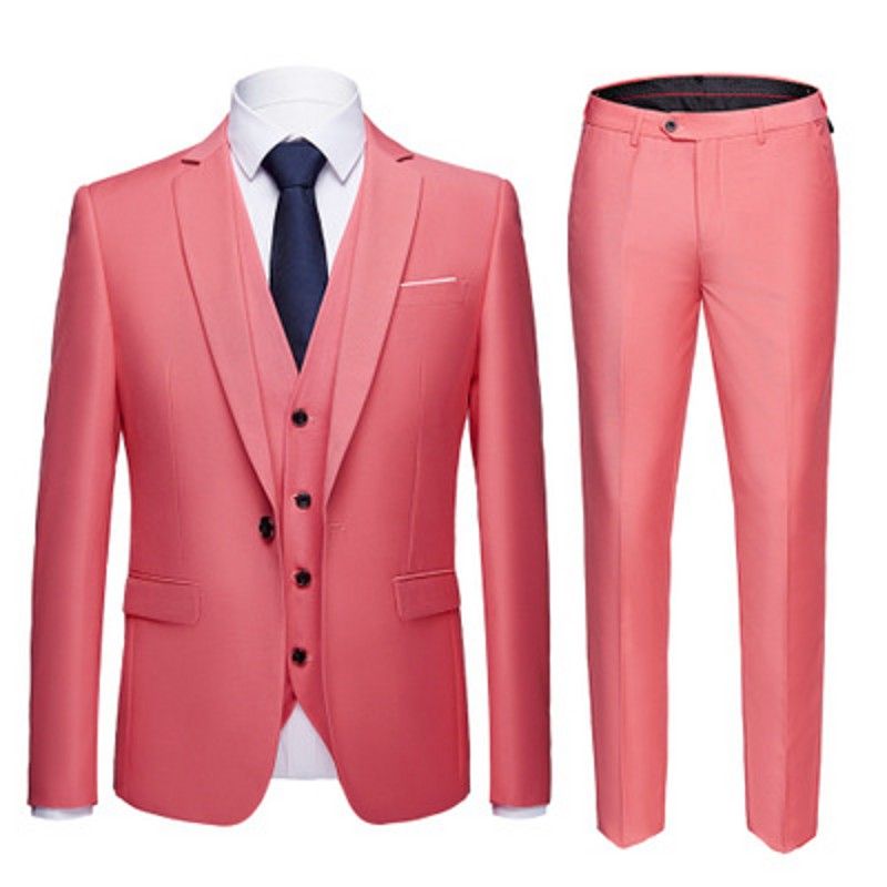 Compra Trajes Estrenar Padrinos De Coral Novio Esmoquin Muesca Solapa  Hombres Un Botón De La Boda Mejor Hombre Novio Chaqueta + Pantalones +  Chaleco L226 Barato | Entrega Rápida Y Calidad | Es.Dhgate