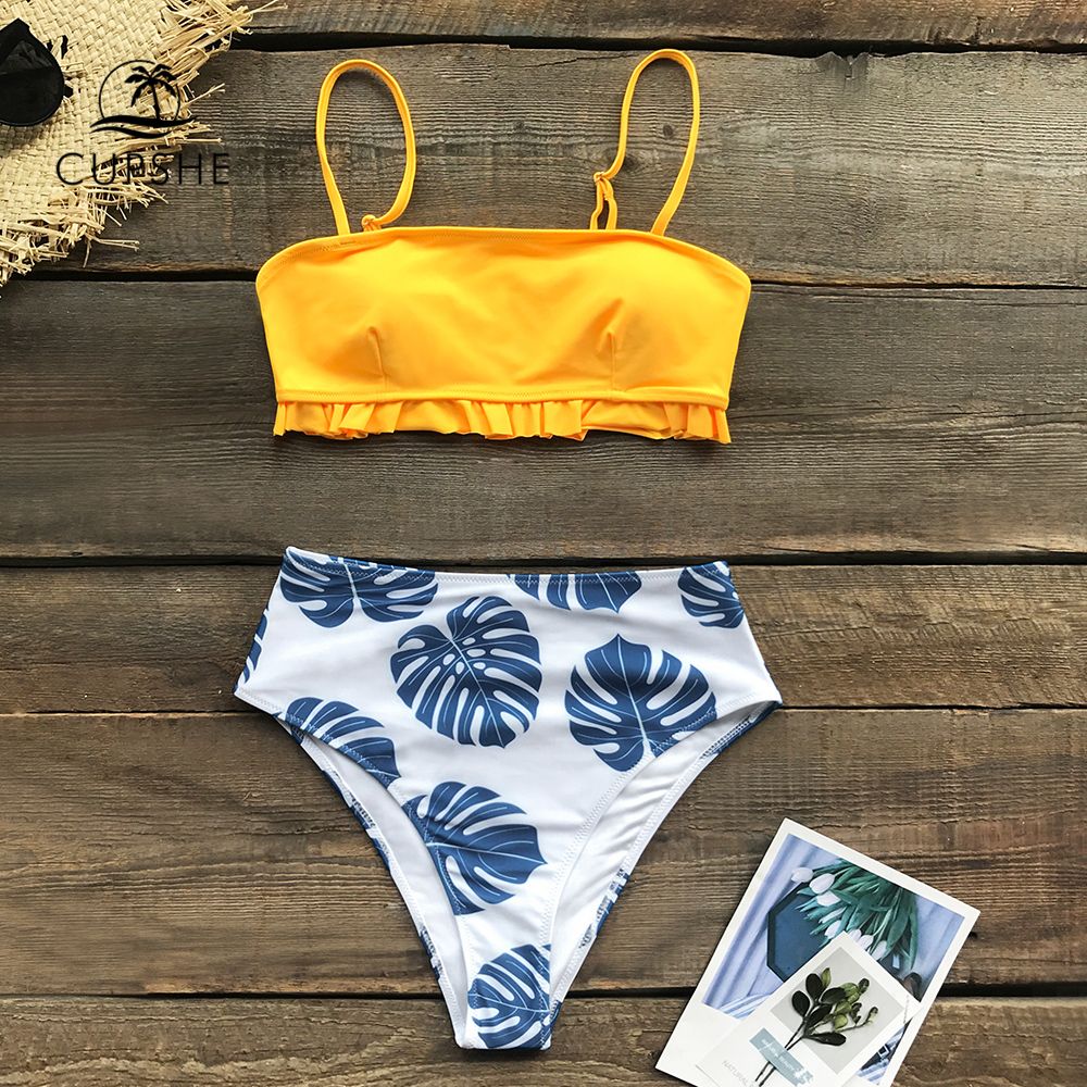 cupshe yellow bikini