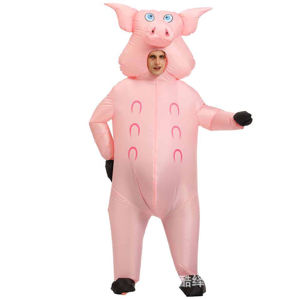 DIY Suits Cosplay Party Dress Outfits Advertising Pig Mask Head Mascot Costume