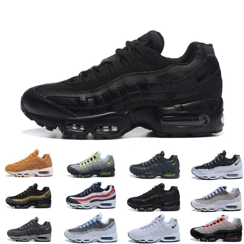 nike air max 95 airmax 95 Hombres de deporte Tirar de lengüeta Negro Marrón