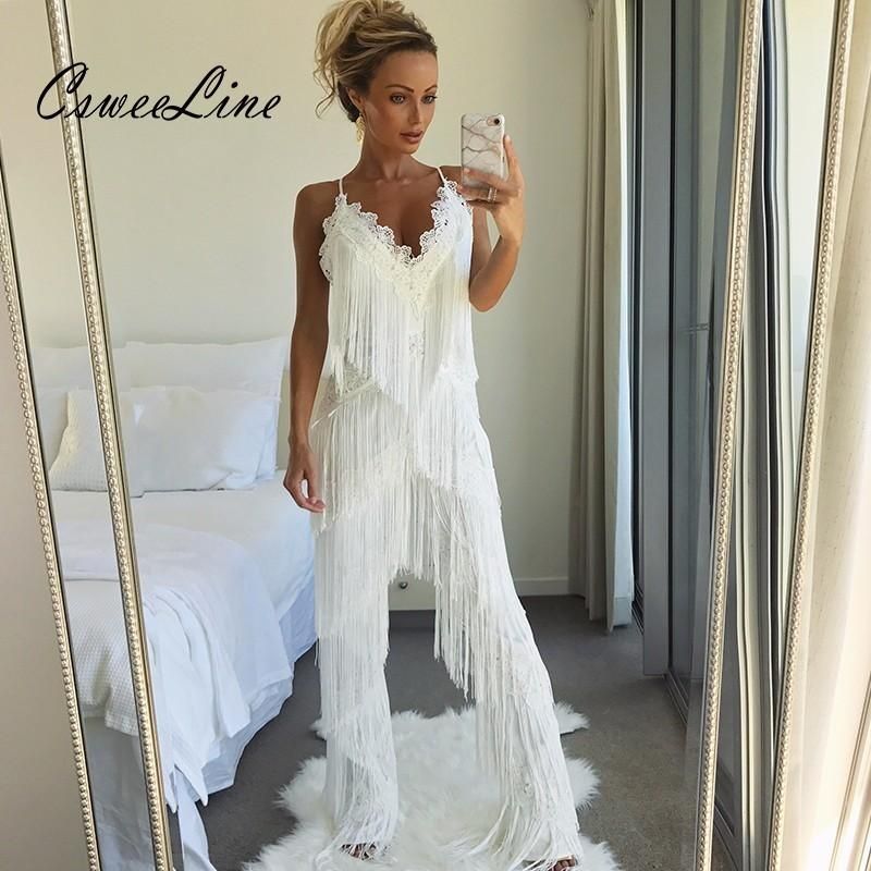 womens white lace jumpsuit