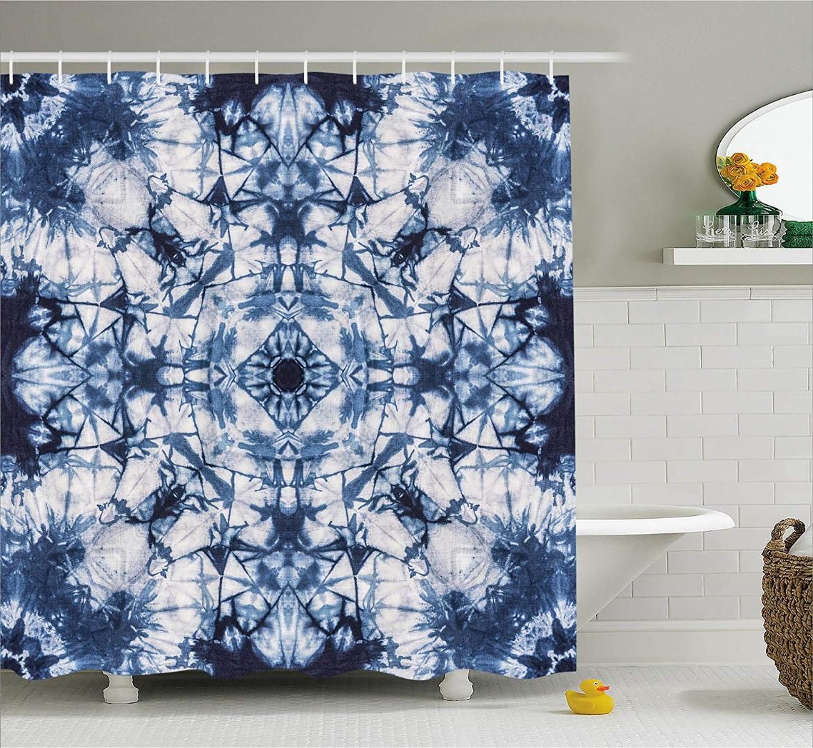 2019 Tie Dye Decor Shower Curtain Old Fashion Kaleidoscope Loose
