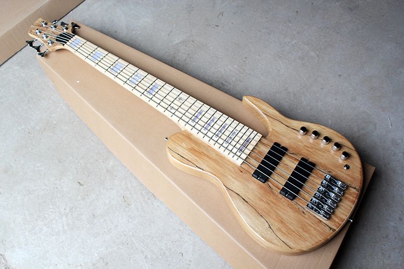 Compra Factory Custom Bajo De Color Madera Natural Bajo Eléctrico De 6  Cuerdas Con Herrajes Cromados, Diapasón De Arce, Cuello Thru Body, Oferta  Personalizada Barato | Entrega Rápida Y Calidad | Es.Dhgate