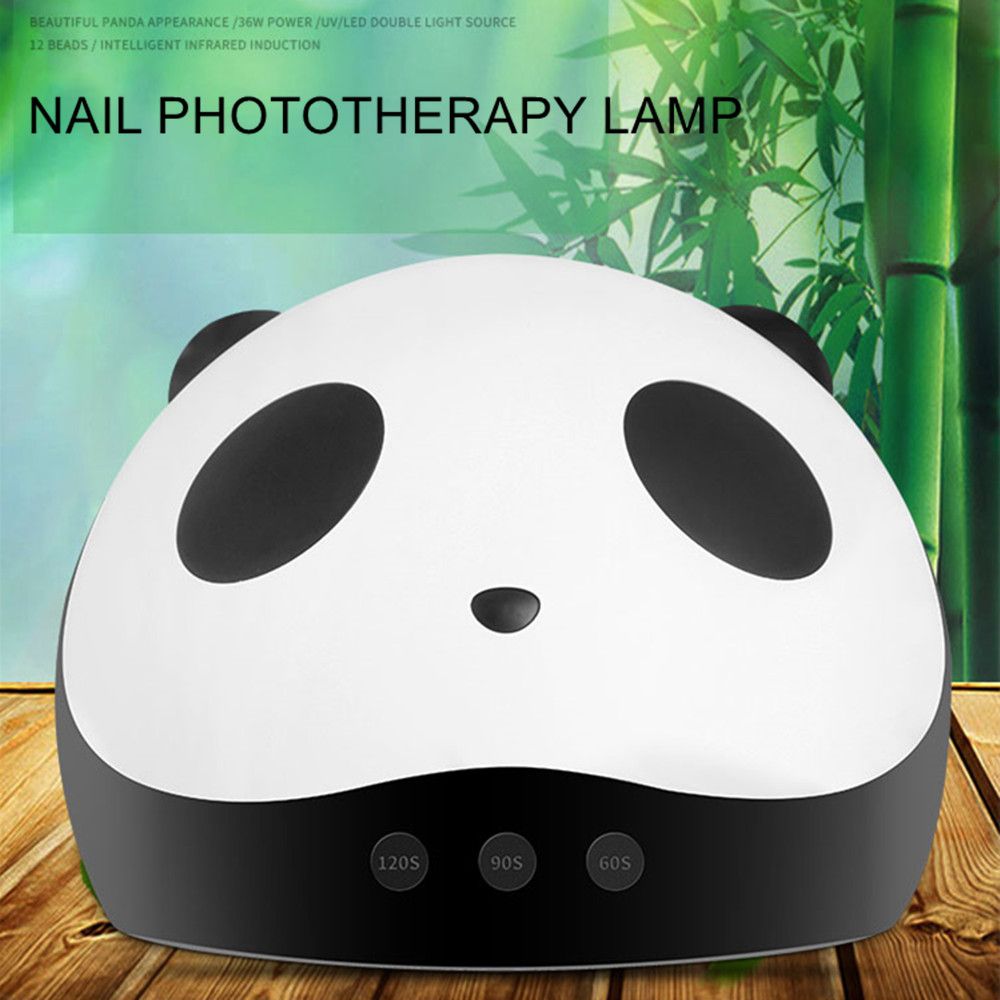 compre 3 en 1 panda 36w led lampara uv secadora de unas manicura doble luz sensor auto secador usb carga de usb para todos gel polo polo curra curra