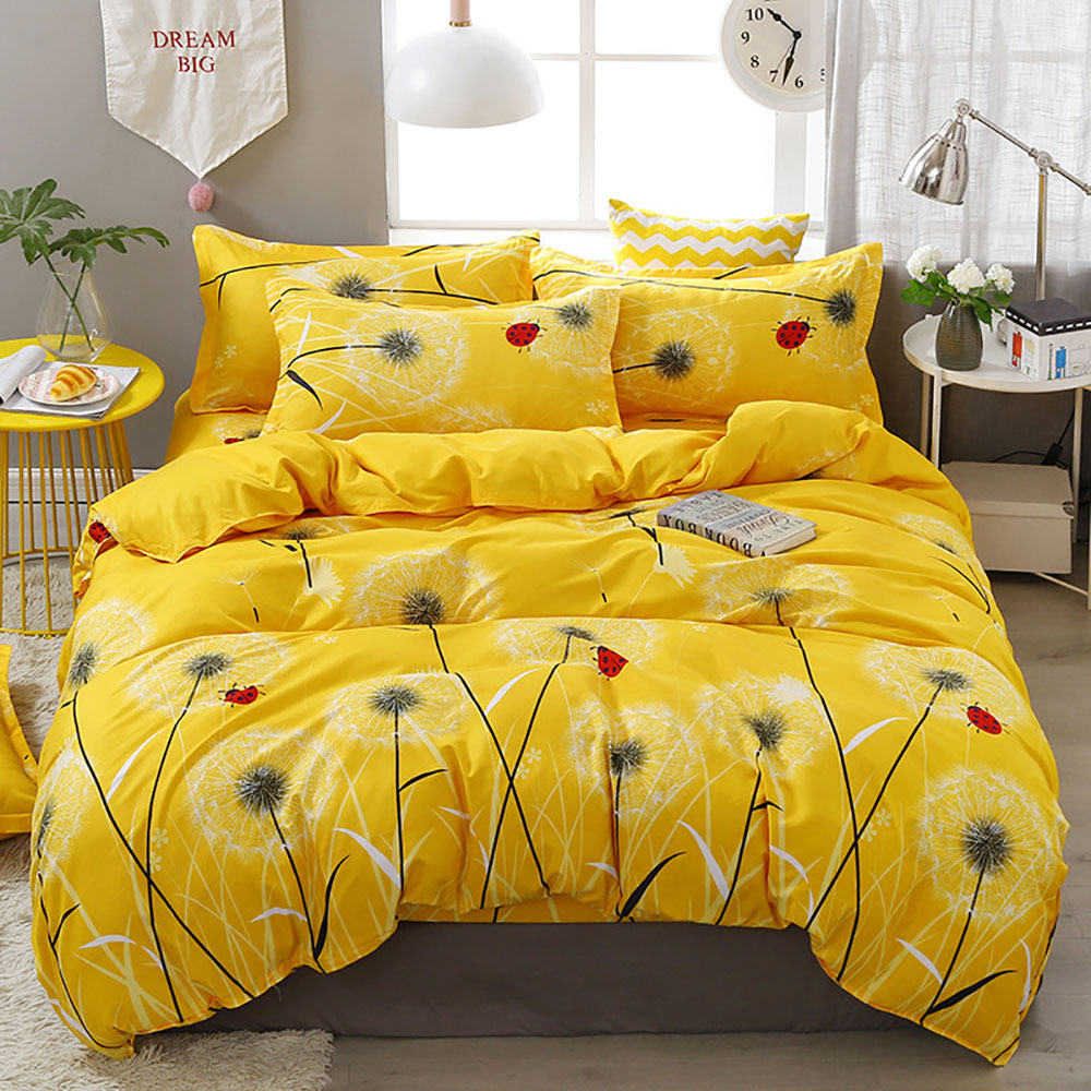 Dandelion Bedding Set King Size Fresh Fantasy Ladybug Duvet Cover