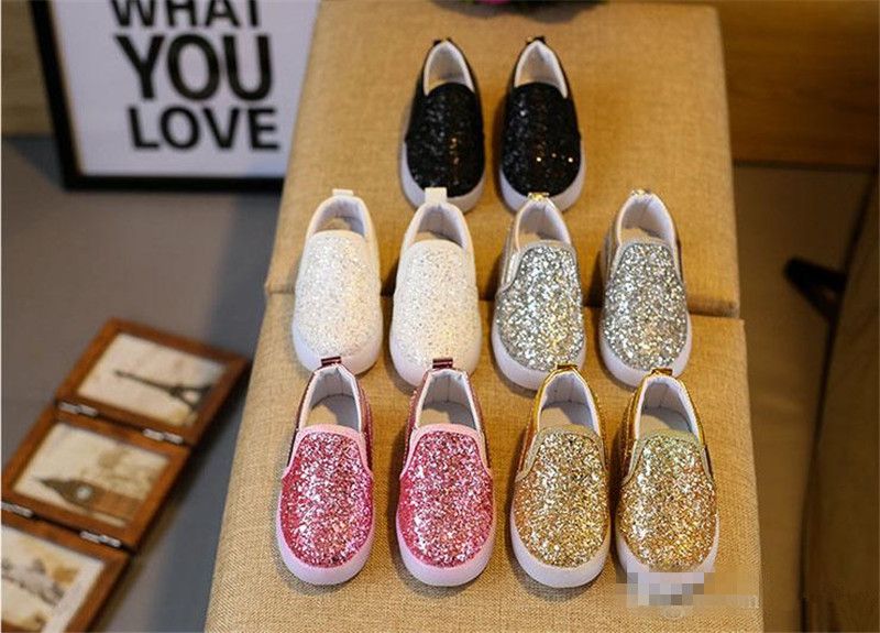 Zapatillas de deporte de lentejuelas con lentejuelas para niños Zapatos sin cordones Zapatos de princesa para niñas Zapatillas de deporte de lentejuelas con lentejuelas para niños Zapatos sin cordones Zapatos de princesa para niñas