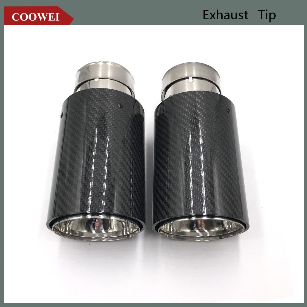 Exhaust Tail Pipe Universal Carbon Fiber Style Car Exhaust Pipe Muffler End Tip Tailpipe for 63mm 89mm