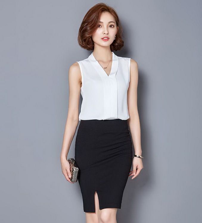 camisa blanca mujer sin mangas