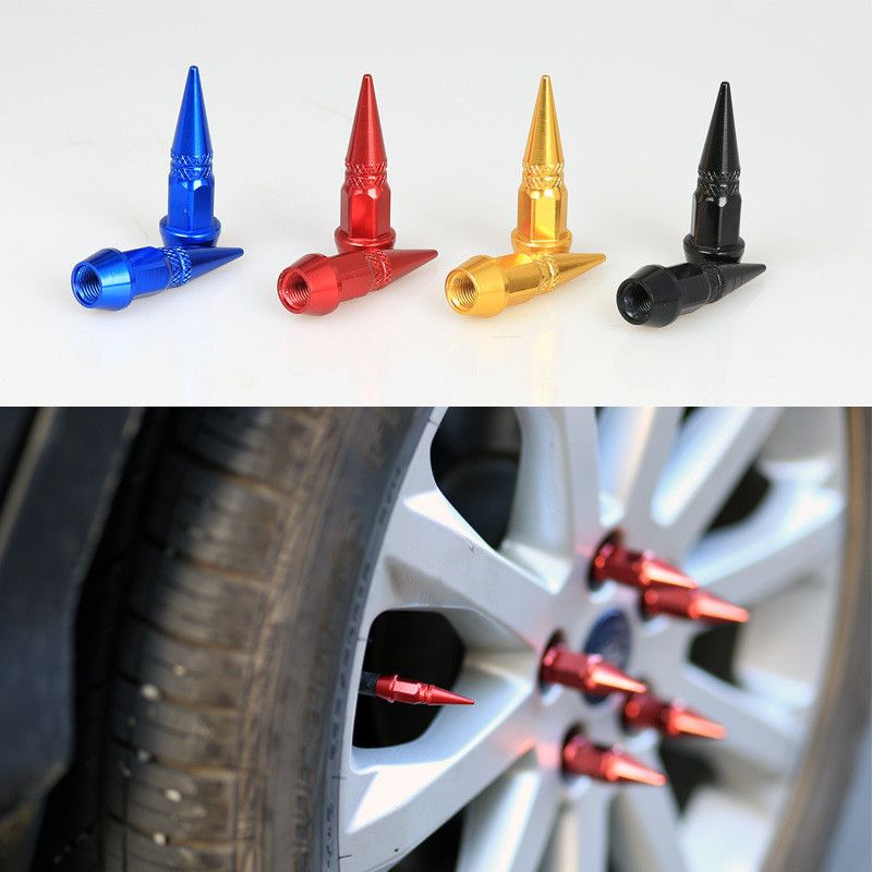 2020 Universal Sharp Bullet Screw Car Tire Valve Caps Cover Aluminum Alloy Dustproof Auto Wheel
