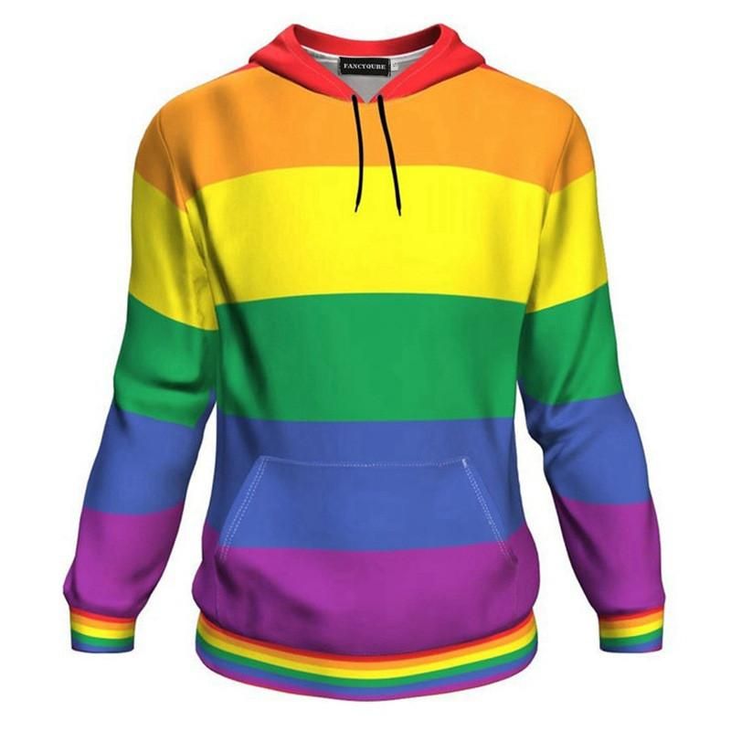 Compra Rayados Del Arco Iris Impreso Corta Para Mujer Sudaderas Nueva  Pareja Pareja Diseñador Ropa De Manga Larga Con Capucha De LGBT Famoso  Barato | Entrega Rápida Y Calidad | Es.Dhgate