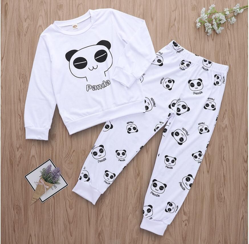 Conjunto De Pijamas Con Estampado Panda De Bebé Niña Otoño Primavera Traje De Dormir Ropa Para Niños Dos Piezas ZHT 183 De 10,67 € | DHgate