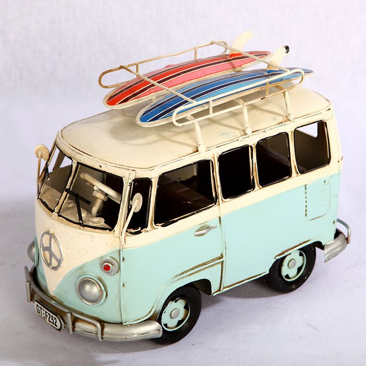 2020 Tinplate Car Model Toy Volkswagen Vintage Beetle Bus With