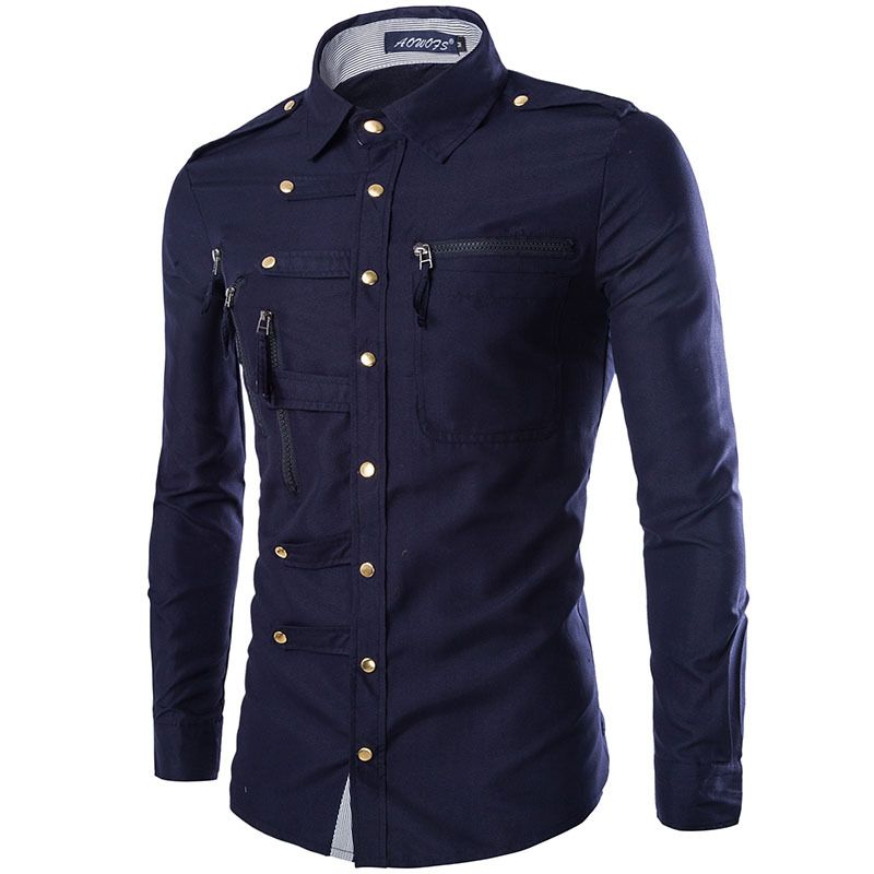 stylish zipper denim shirts
