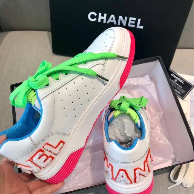 chanel rainbow sneakers