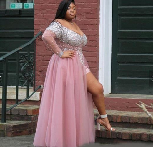Big Bust Bling Plus Size Robe Soirre 