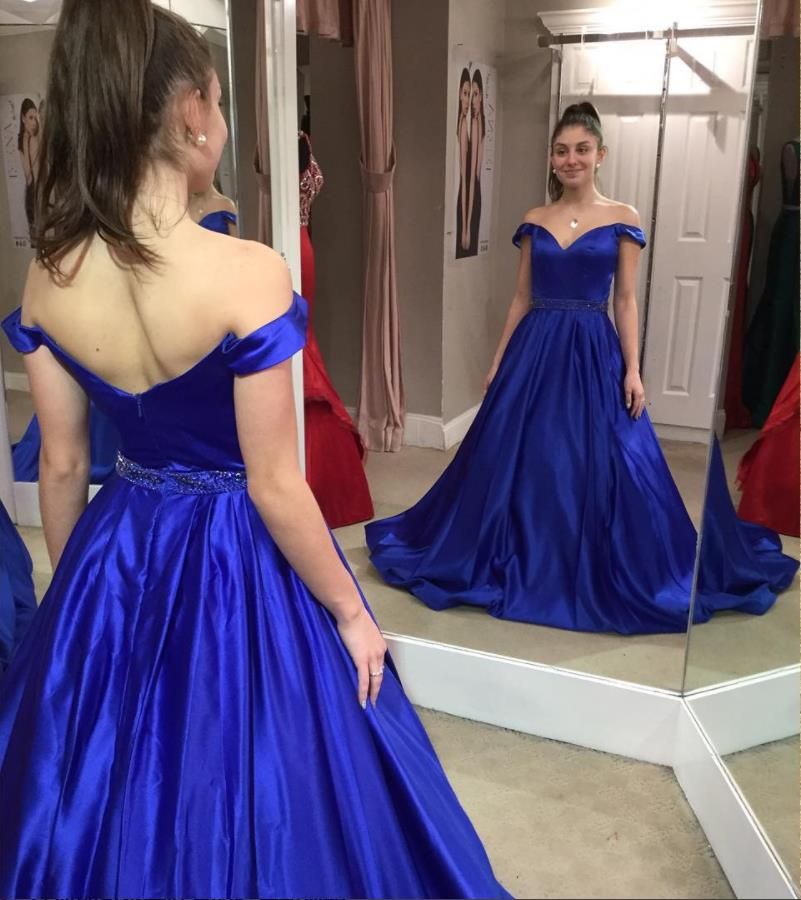 blue silk homecoming dress