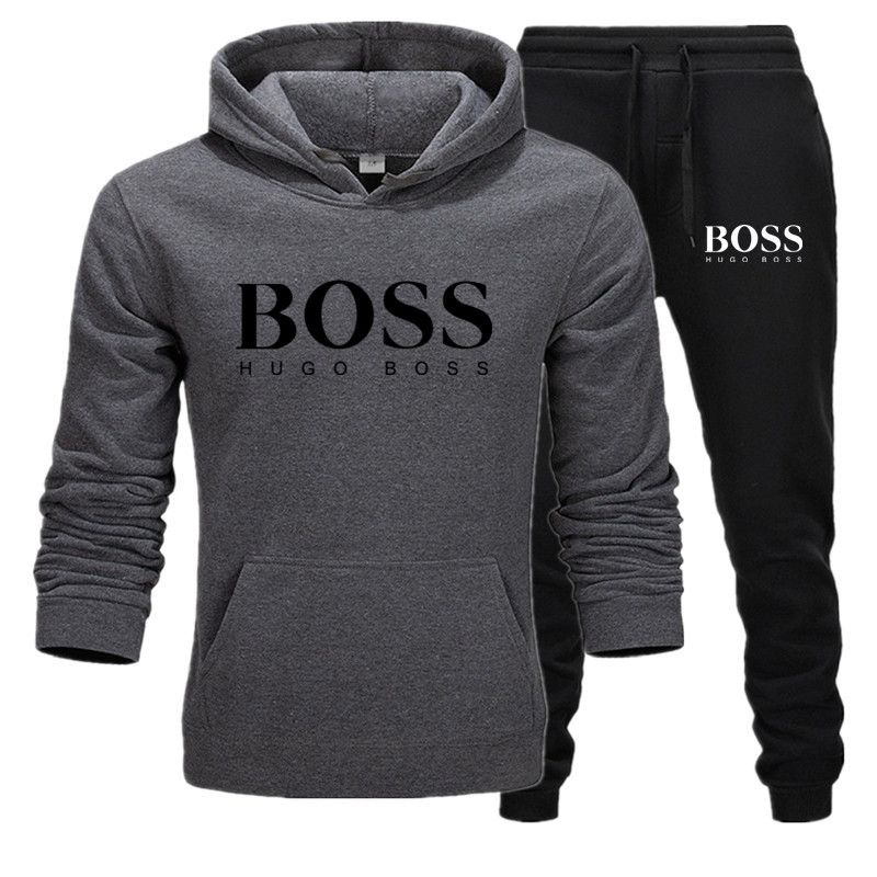 black and grey hugo boss tracksuit