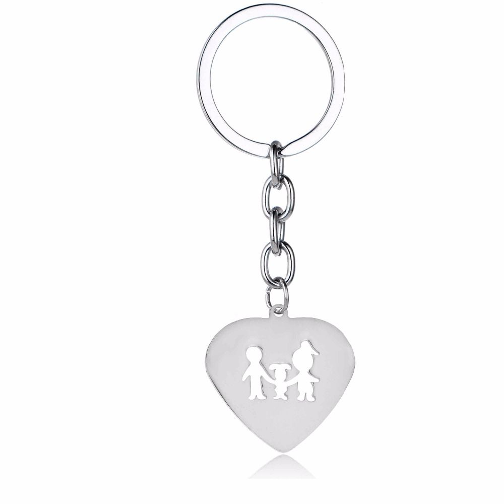 mom dad daughter keychain