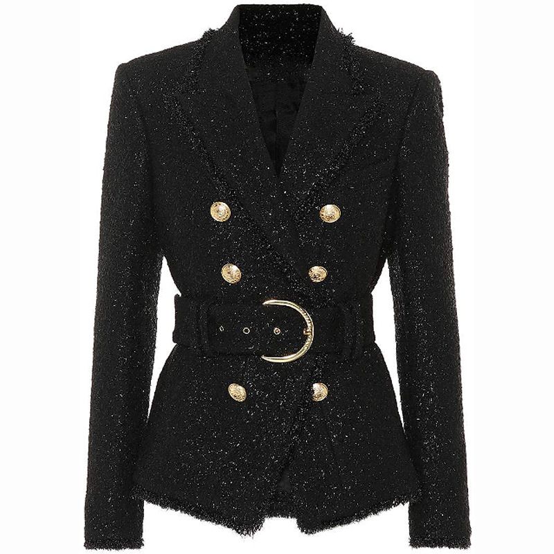 2019 Women's  Luxury Sequined Long Blazer  Coat