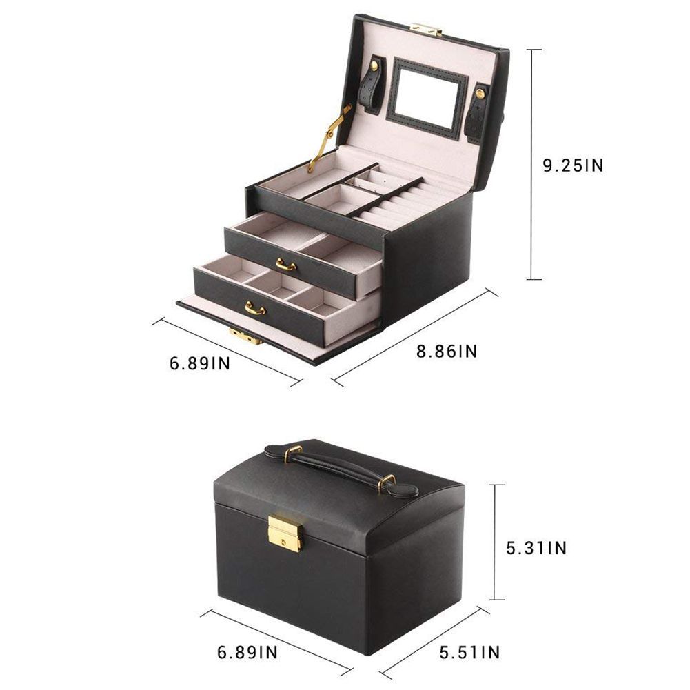 Black Color PU Leather Jewelry Packaging Box With 2... From Homejewelry, &Price; | DHgate.Com - Image 3