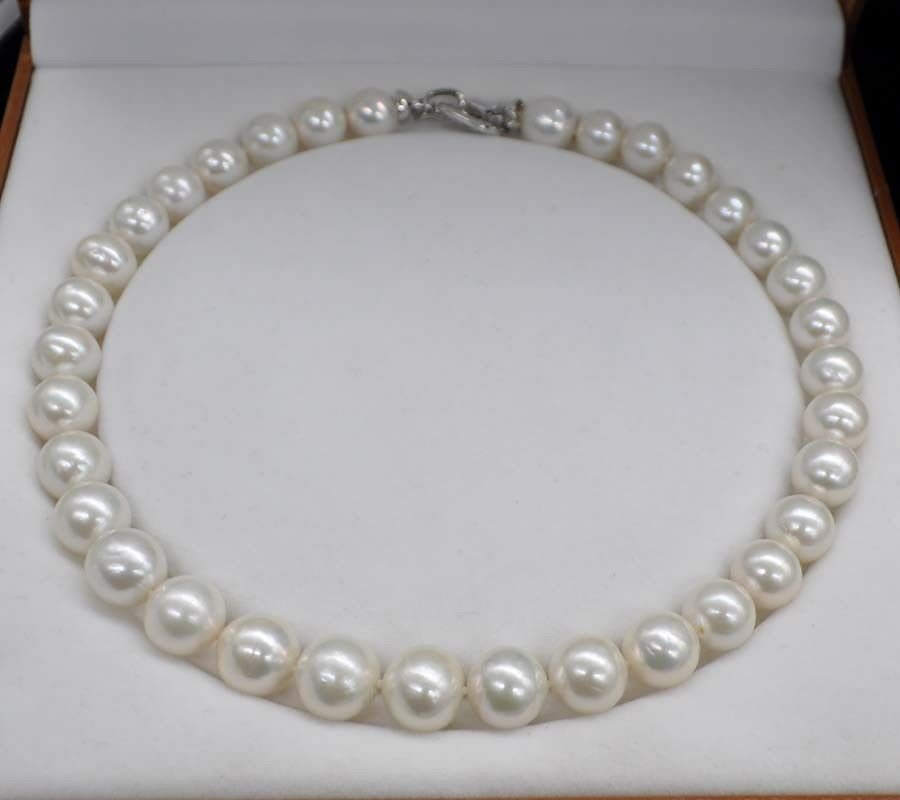 2020 Fine Pearl Jewelry Natural Rare White 13 15mm Round