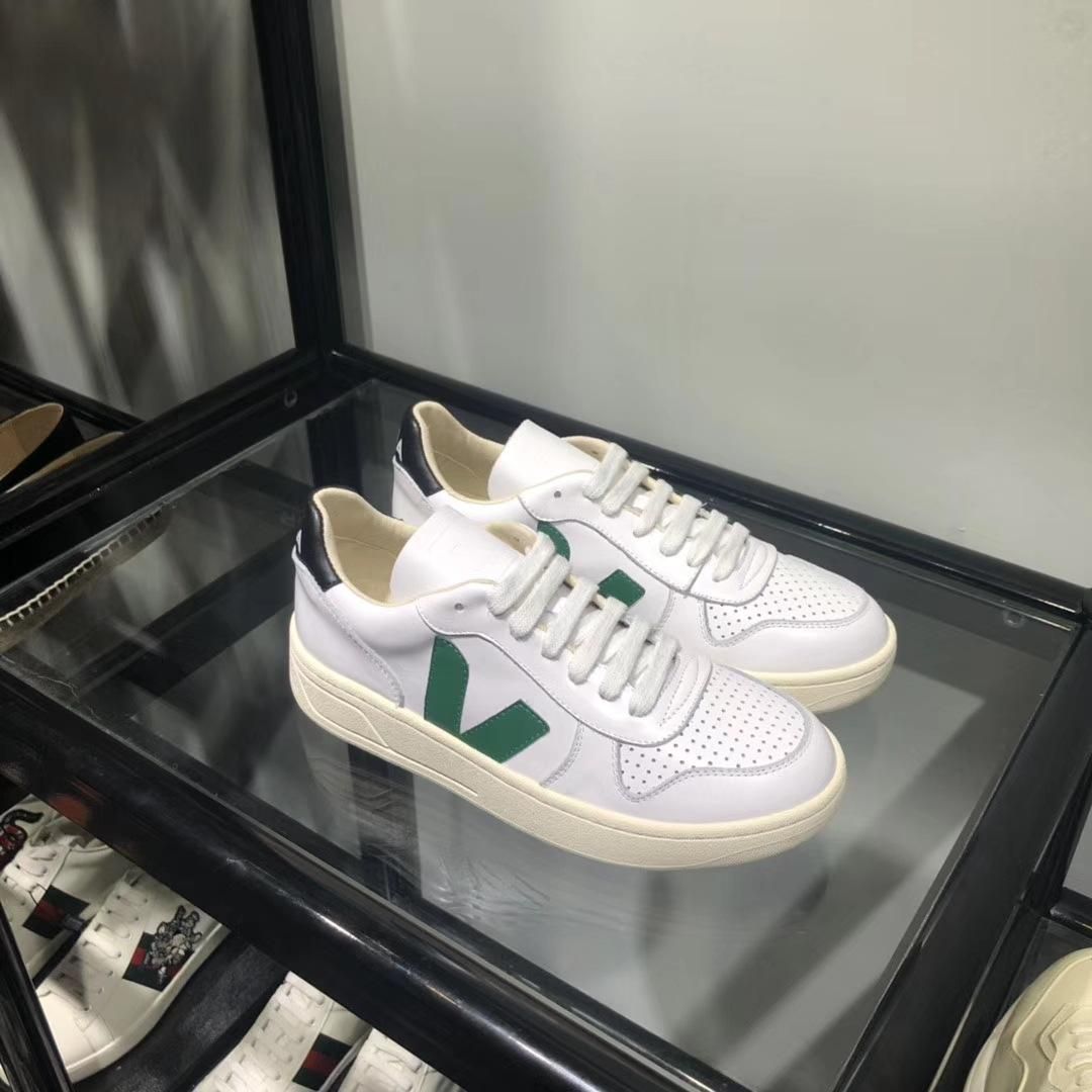Veja Italia - Scarpe Veja Uomo Bianche/Verdi Online - Veja V-12 Pelle