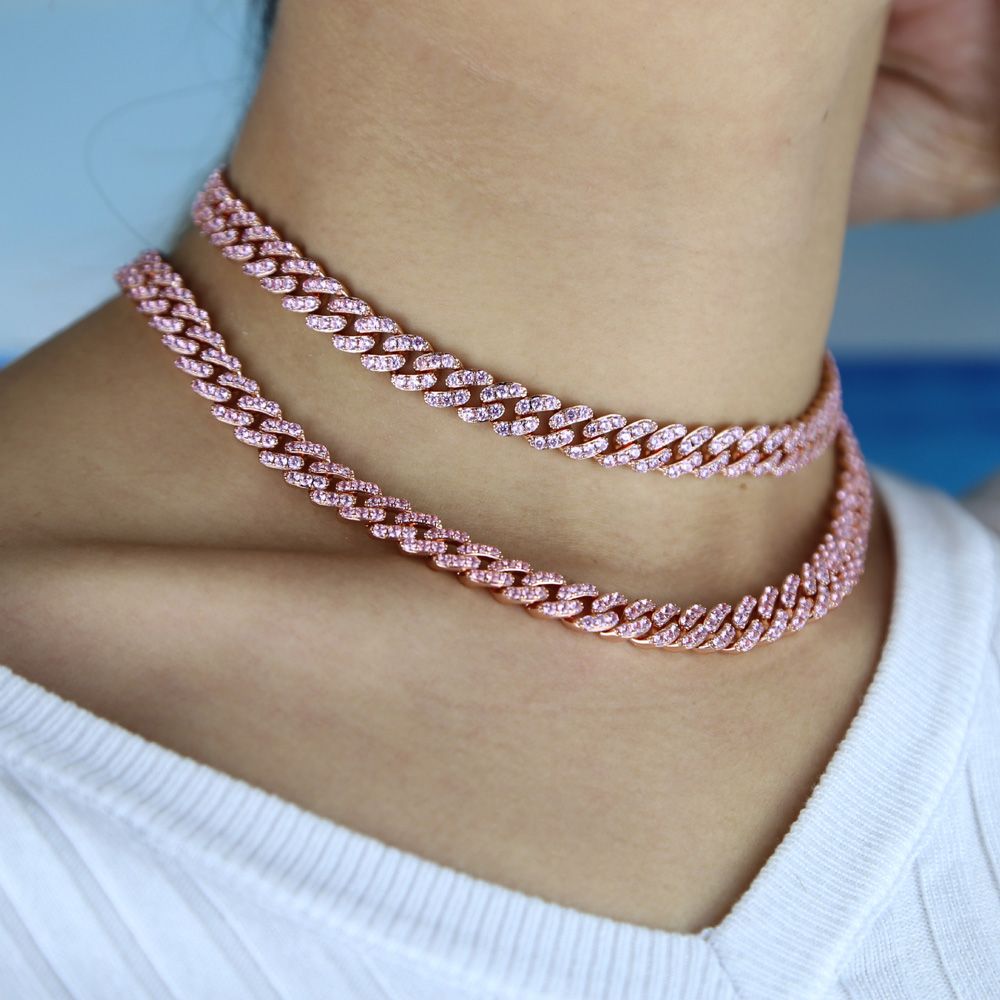 Miami Cuban Link Chain Pink Girl 