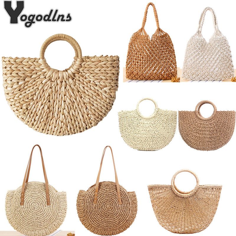 Borse Vintage In Paglia Borse Rotonde In Rattan Borse Estive Fatte A Mano  Borsa Da Viaggio A Tracolla Con Cerchi In Tessuto A Forma Di Spiaggia Da  Donna Da 26,56 € | DHgate Italy