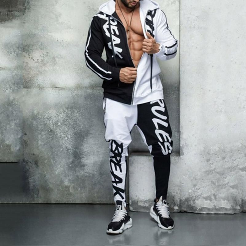 Compra Hip Hop Ropa Hombre Conjunto Ocasional Delgado Del Chándal De Los  Hombres De La Cremallera Jacker + Lápiz De Los Pantalones 2 Piezas Ropa  Para Hombres Streetwear Deporte De Los Sistemas