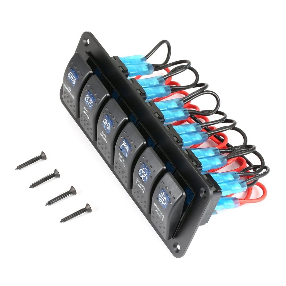 Waterproof Marine Boat Caravan Rv Rocker Switch Panel Led Circuit Breaker 12v 6 Gang Overload Protection Anti Corrosion Part Numbers For My Car Part