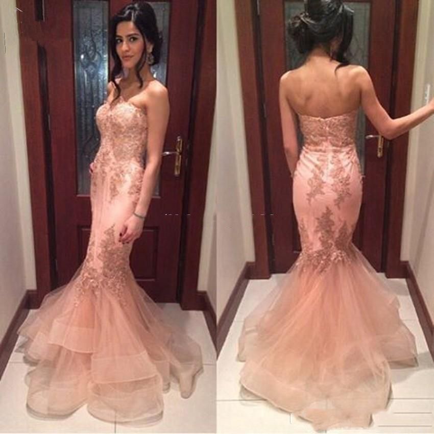 Compra Elegantes Vestidos Largos De Color Rosa Con Forma De Sirena Sirena Y  Con Apliques Largos Hasta El Suelo Personalizados Vestidos De Noche Sexy  Barato | Entrega Rápida Y Calidad | DHgate