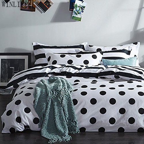 Winlife Black And White Duvet Cover Set 100 Cotton Black And