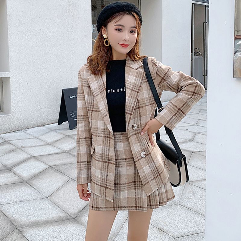 vintage check blazer