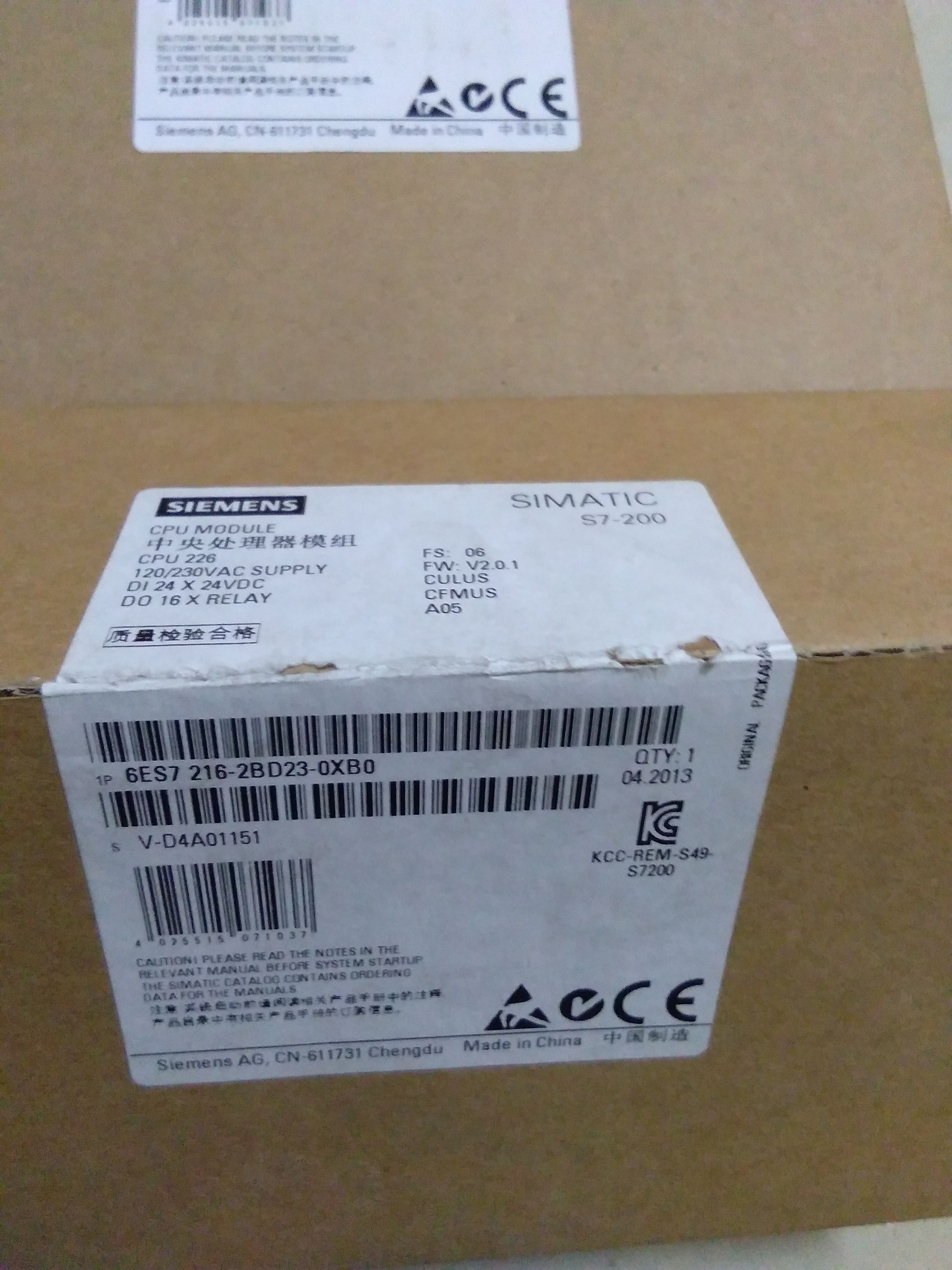 1PCS New Siemens PLC 6ES7 216-2BD23-0XB0 6ES7216-2BD23-0XB0