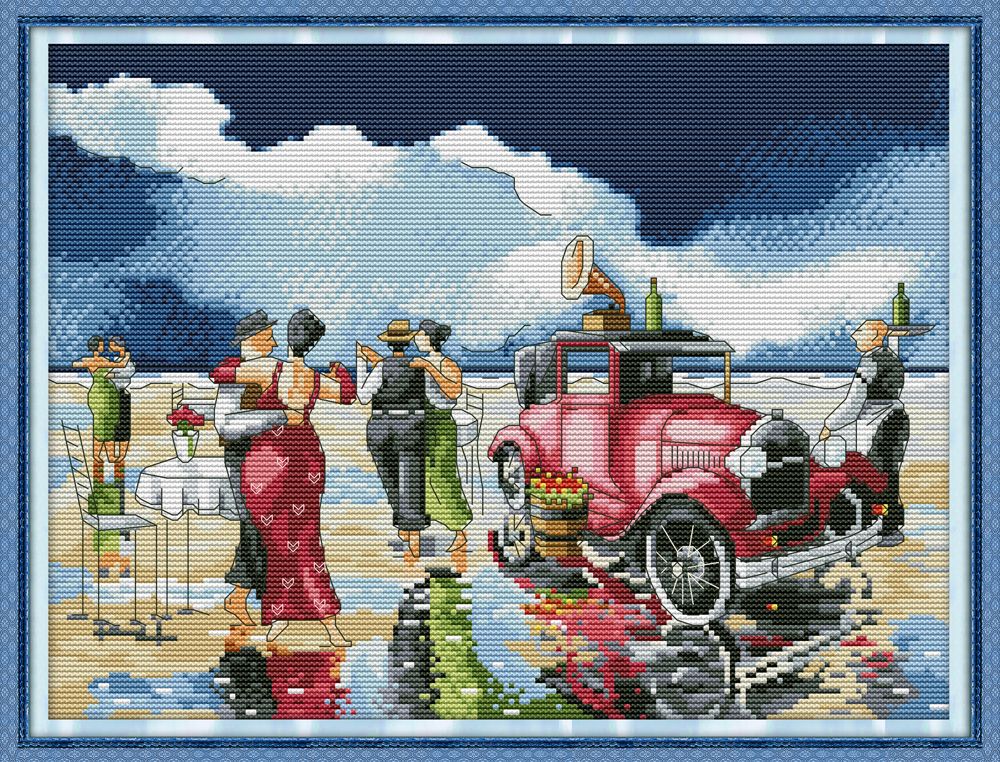 2020 Mix 2 In 1 Beach Ball Cross Stitch Kit ,Handmade Cross Stitch