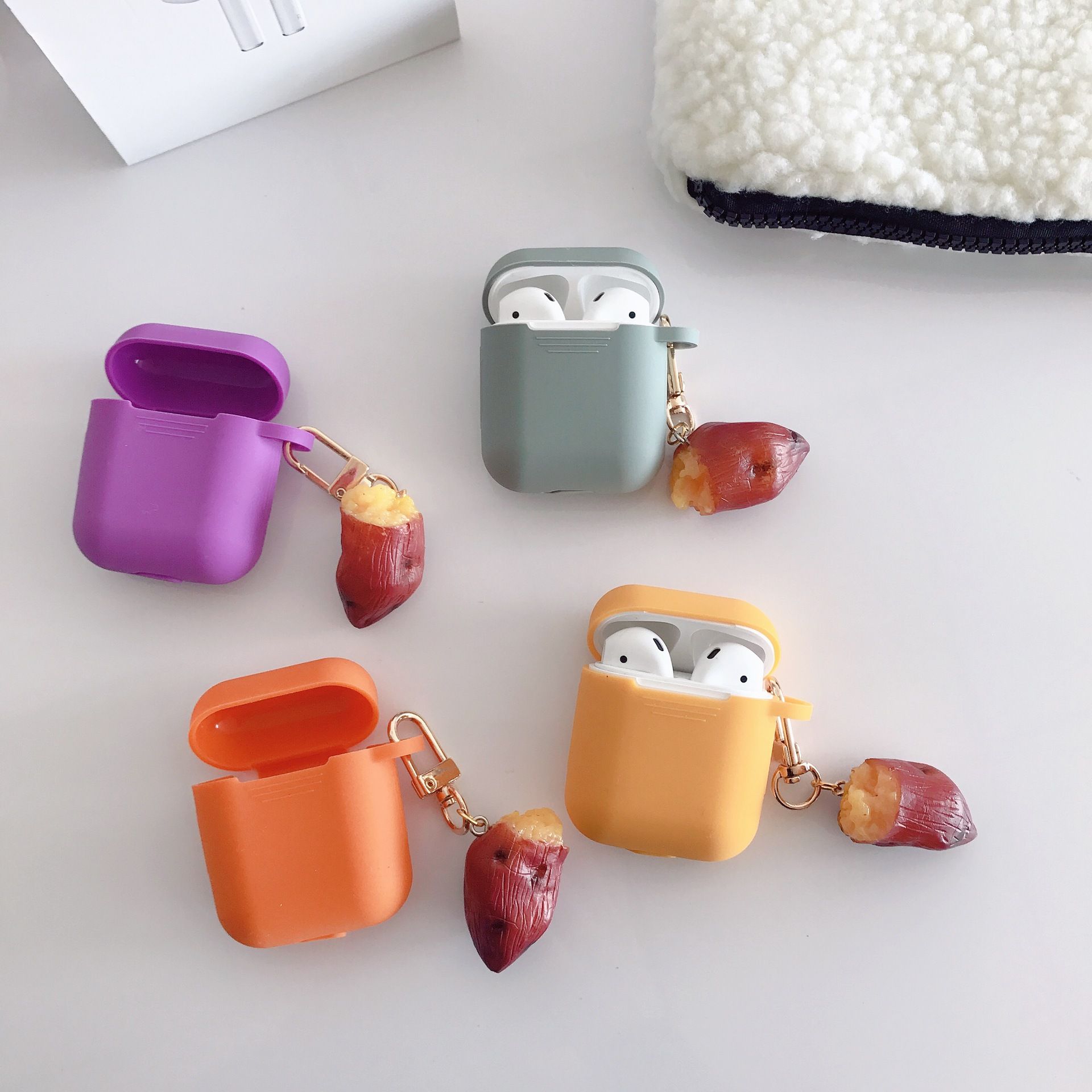 satin al firinda tatli patates koruyucu kulaklik kilif kabuk kapak karabina airpods icin bluetooth kulaklik araba anahtarlik araba anahtarlik tl22 6