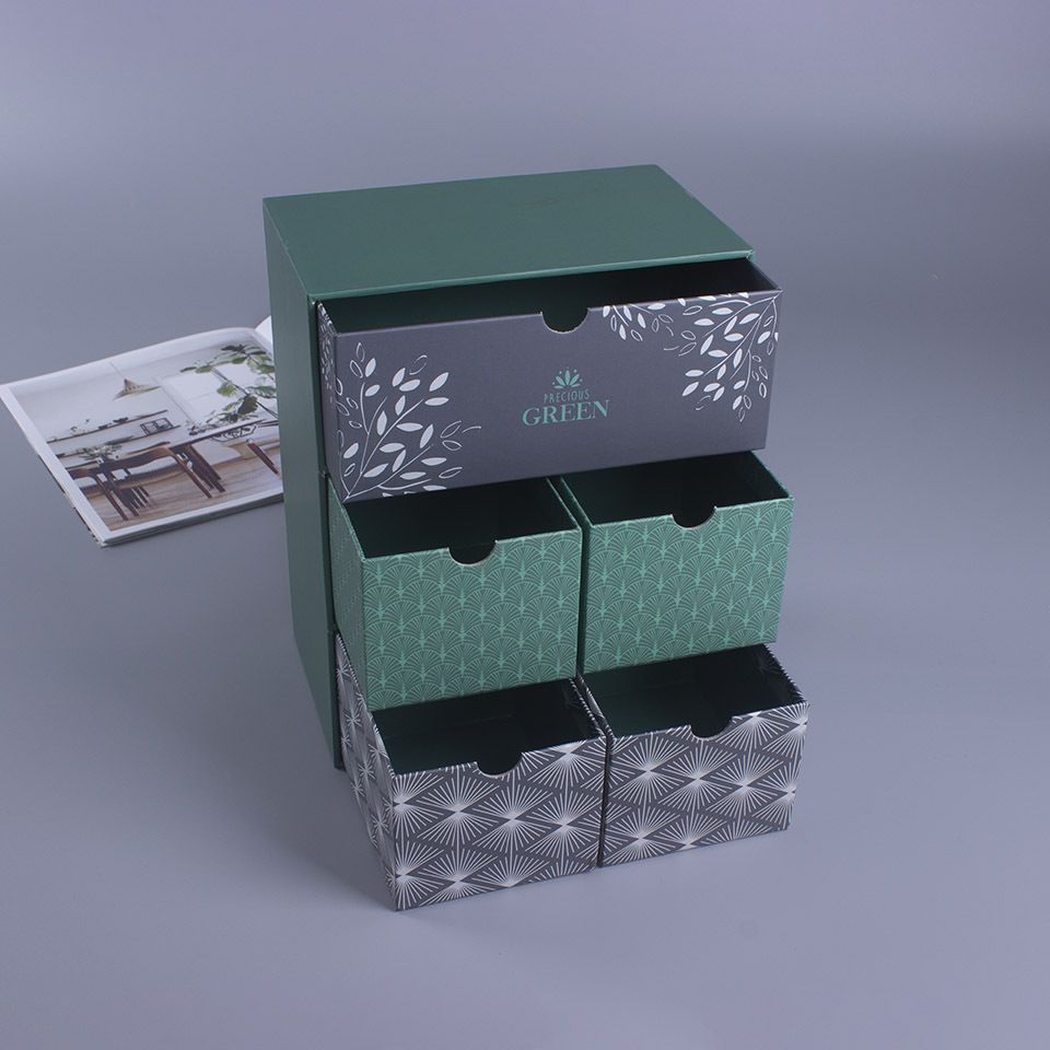 green storage boxes